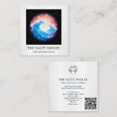*~* AP13 Beach Wave Spa Massage Reiki Yoga x Vierkante Visitekaartje (Voorkant / Achterkant)