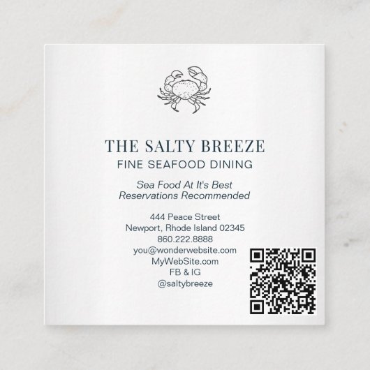 *~* AP13 Beach Wave Spa Massage Reiki Yoga x Vierkante Visitekaartje (Achterkant)