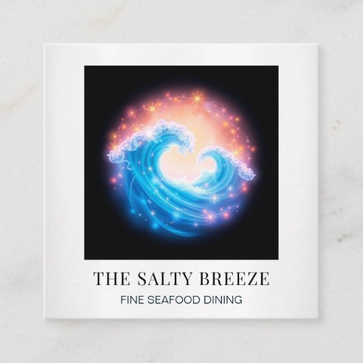 *~* AP13 Beach Wave Spa Massage Reiki Yoga x Vierkante Visitekaartje (Voorkant)