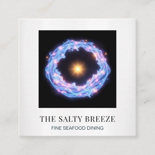 *~* AP13 Beach Wave Yoga Spa Massage Reiki 92 Vierkante Visitekaartje (Voorkant)