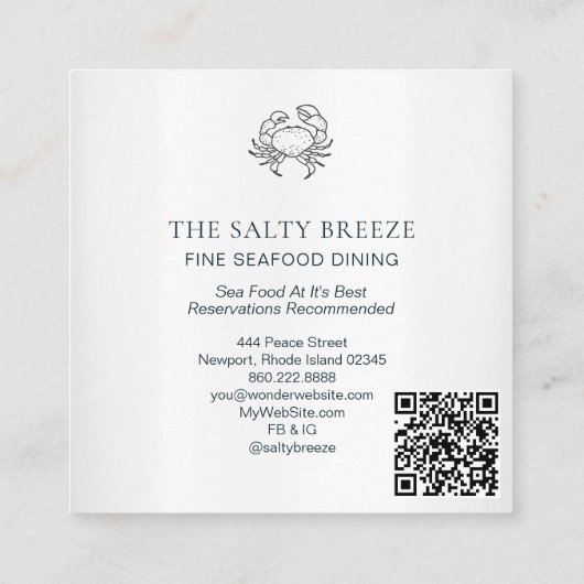 *~* AP13 Nautical Coastal Real Estate Agent 96 Vierkante Visitekaartje (Achterkant)