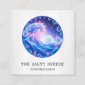 *~* AP13 Nautisch strand Dromerige golven Sparkle  Vierkante Visitekaartje (Voorkant)