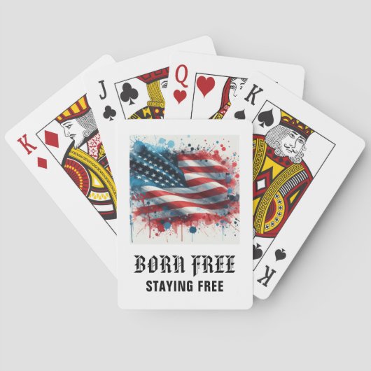 *** AP16 America Flag Veteran 1 Born Free Pokerkaarten (Achterkant)