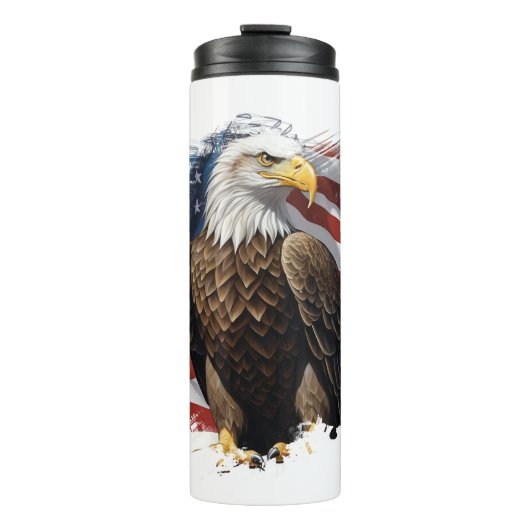 *~* AP16 Amerika Kale Eagl Eagle Vlag Patriottisch Thermosbeker (Voorkant)