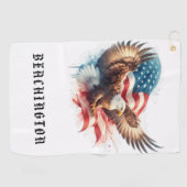 *~* AP16 - Amerikaanse vlag Kale EAGLE USA Golfhan Golfhanddoek (Horizontaal)