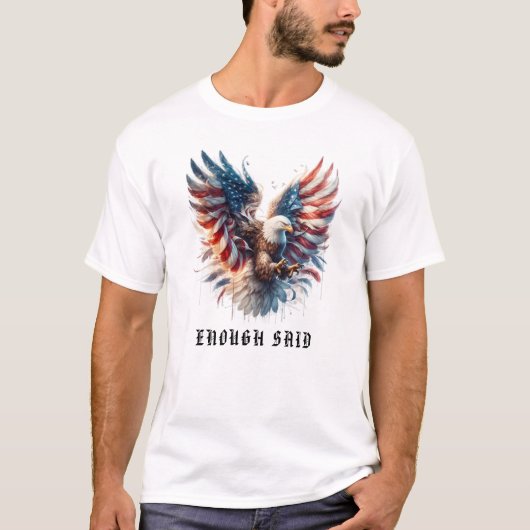 *~* AP16 Artsy Amerikaanse Vlag Kale EAGLE USA T-shirt (Voorkant)