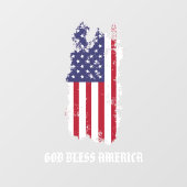 * AP16 Flag Grunge Patriotic God Bless USA America Raamsticker (Vel)