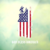 * AP16 Flag Grunge Patriotic God Bless USA America Raamsticker (Vel 3)