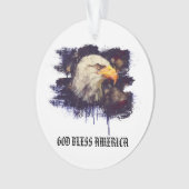 *~* AP16 Flag Patriotic ELEGLE GOD BLESS AMERICA Ornament (voorkant)