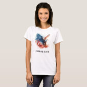 *~* AP16 Gedetailleerde Amerikaanse Vlag Kale EAGL T-shirt (Voorkant volledig)