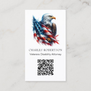 *~* AP16 - QR Amerikaanse vlag kale adelaar foto Visitekaartje