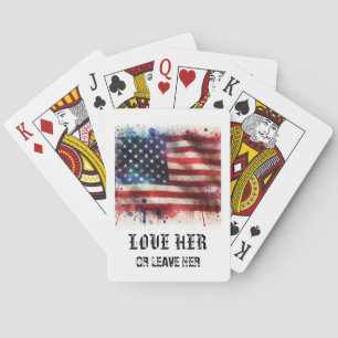 *** AP16 Rood Wit Blau Amerikaanse Vlag Speel 4 Pokerkaarten