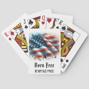 *** AP16 Rood Wit Blauw Amerikaanse Vlag Speel 6 Pokerkaarten