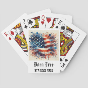 *** AP16 Rood Wit Blauw Amerikaanse Vlag Speel 7 Pokerkaarten