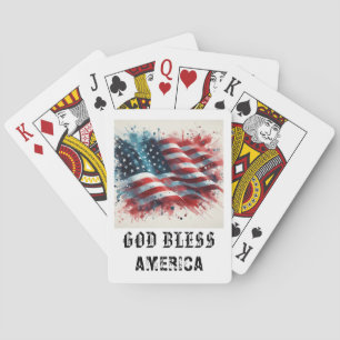 *** AP16 Rood Wit Blauw Amerikaanse Vlag Speel 9 Pokerkaarten