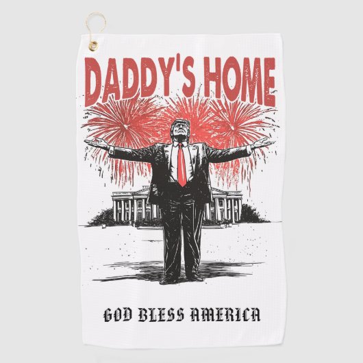 *~* AP16 - Trump Daddy's Home - USA Golf Towel Golfhanddoek (Voorkant)