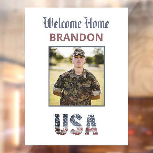 *~* AP16 WELKOM HOME Militaire Patriottische FOTO Raamsticker (Vel 2)