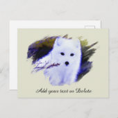 *~* AP18 Polar Twig Fox White Snow Fox Arctic Briefkaart (Voorkant / Achterkant)