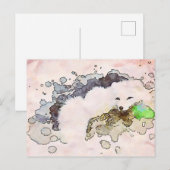 *~* AP18 Sneeuwwitpoolvos Wildlife Briefkaart (Voorkant / Achterkant)