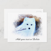 *~* AP18 Trwig Snow Fox White Fox Arctic Polar Briefkaart (Voorkant / Achterkant)