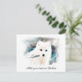 *~* AP18 Twig Snow Fox White Fox Polar Arctic Briefkaart (Staand voorkant)