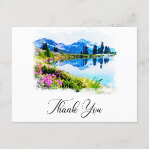 *~* AP19 QR Trouw Dank je Mountain Nature Briefkaart