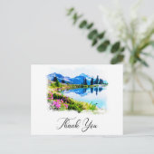 *~* AP19 QR Trouw Dank je Mountain Nature Briefkaart (Staand voorkant)