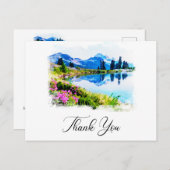 *~* AP19 QR Trouw Dank je Mountain Nature Briefkaart (Voorkant / Achterkant)