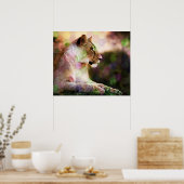 *~* AP23 Artistieke RAINBOW Abstracte LIONESS Art Poster (Keuken)