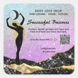 *~* AP24 Rainbow Goddess Inention Spell Ombre Vierkante Sticker