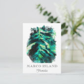 *~* AP25 Personaliseer Tropisch Palm Leaf Travel Briefkaart (Staand voorkant)