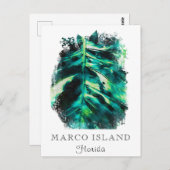 *~* AP25 Personaliseer Tropisch Palm Leaf Travel Briefkaart (Voorkant / Achterkant)