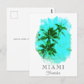 *~* AP25 Personaliseer Tropische palmboomreis Briefkaart (Voorkant / Achterkant)