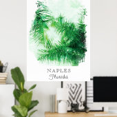 *~* AP25 Reizen personaliseer Tropische palmbomen Poster (Thuiskantoor)