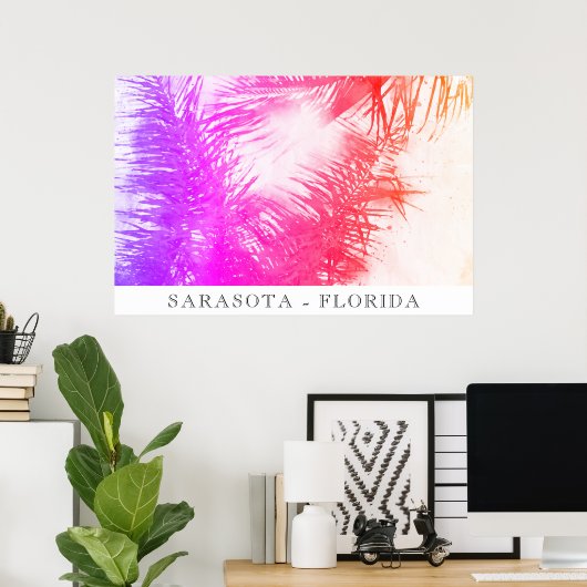 *~* AP25 Travel Exotic Palm Trees - Personaliseer Poster (Thuiskantoor)