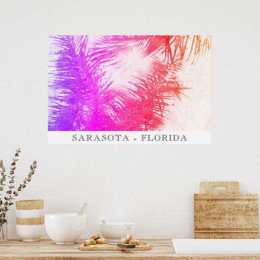 *~* AP25 Travel Exotic Palm Trees - Personaliseer Poster (Keuken)