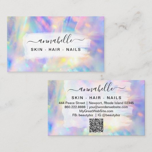 *~* AP26 OPAL de Rainbow QR van het Prisme. Crysta Visitekaartje (Voorkant / Achterkant)