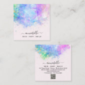 *~* AP26 OPAL Prism Rainbow QR Etheral Dandelion Vierkante Visitekaartje (Voorkant / Achterkant)