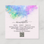 *~* AP26 OPAL Prism Rainbow QR Etheral Dandelion Vierkante Visitekaartje (Achterkant)