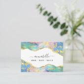 *~* AP26 OPAL Rainbow QR Gold Glitter Etheral Visitekaartje (Staand voorkant)