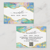 *~* AP26 OPAL Rainbow QR Gold Glitter Etheral Visitekaartje (Voorkant / Achterkant)