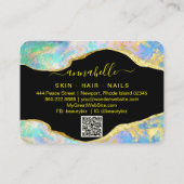 *~* AP26 OPAL Rainbow QR Gold Glitter Etheral Visitekaartje (Achterkant)