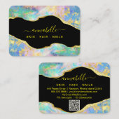 *~* AP26 OPAL Rainbow QR Gold Glitter Etheral Visitekaartje (Voorkant / Achterkant)