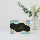 *~* AP26 OPAL Rainbow QR Gold Glitter Etheral Visitekaartje (Staand voorkant)