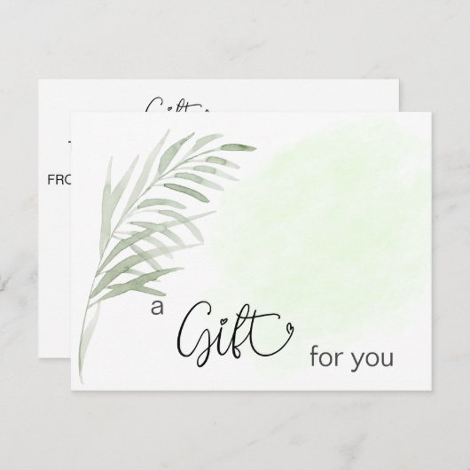 *~* AP29 GIFT-CERTIFICAAT botanisch eenvoudig lef (Voorkant / Achterkant)