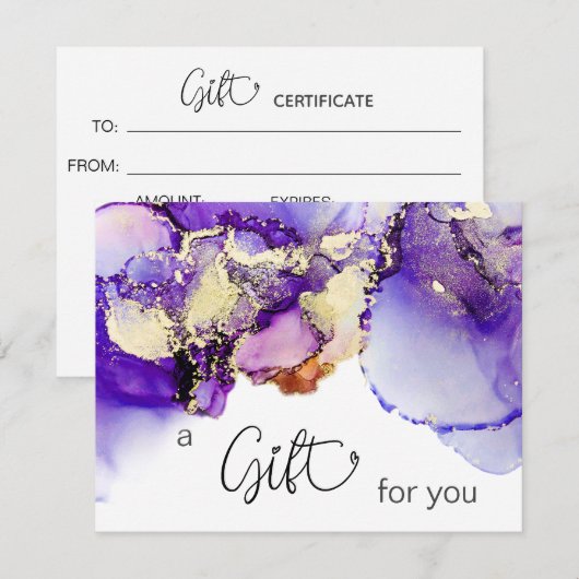 *~* AP29 GIFT CERTIFICATE Lavender Paars Bold (Voorkant / Achterkant)