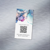 *~* AP29 QR Abstract Turquoise Blauwgroen Gold Gil Magnetisch Visitekaartje (Voorbeeld)