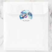 AP29 Yummy Blue Gold Glitter Circle GOOD VIBE Ronde Sticker (Tas)