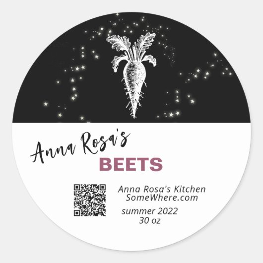* AP30 BEETS QR UITGEDROOGD. CONSERVENVRIES RONDE STICKER (Voorkant)