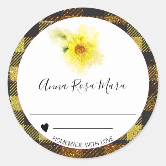 ~ AP30 Canning. Buffalo Gingham zelfgemaakte gelei Ronde Sticker (Voorkant)